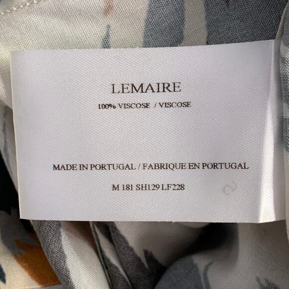 LEMAIRE Size XXL Multi Color Abstract Viscose One Pocket Short Sleeve Shirt - Picture 6 of 7